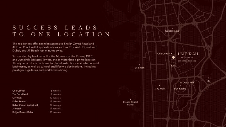 3 BR C2.1 Dubái, Emirates Towers – Residencias de servicio ultra lujosas